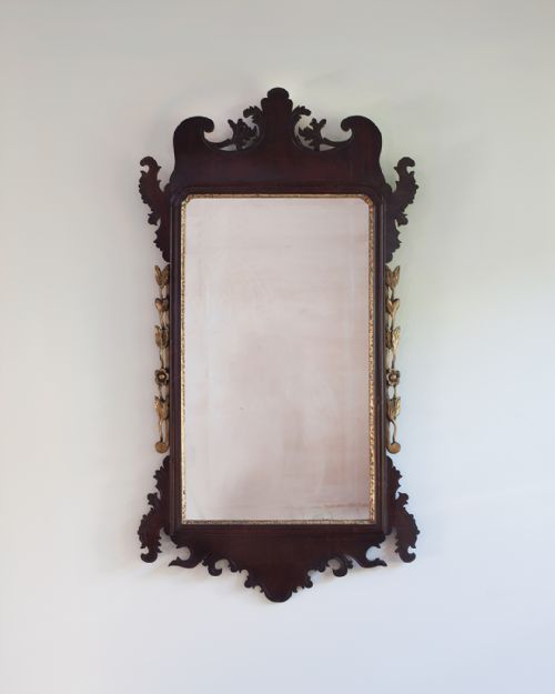 fine quality george iv mahogany fret wall mirror - CATEGORY: ANTIQUE MIRRORS - DATED 19TH CENTURY