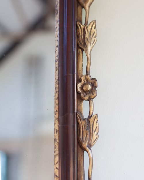 FINE QUALITY GEORGE IV MAHOGANY FRET WALL MIRROR - ADDITIONAL PHOTO 2