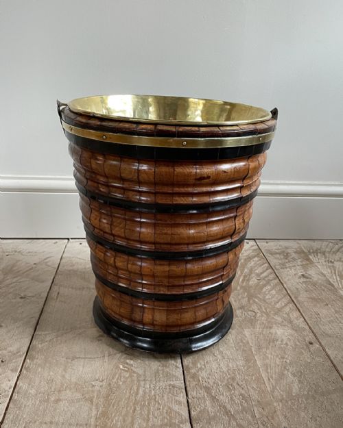 19th century dutch cherrywood tea bucket - CATEGORY: ANTIQUE MISCELLANEOUS - DATED 19TH CENTURY