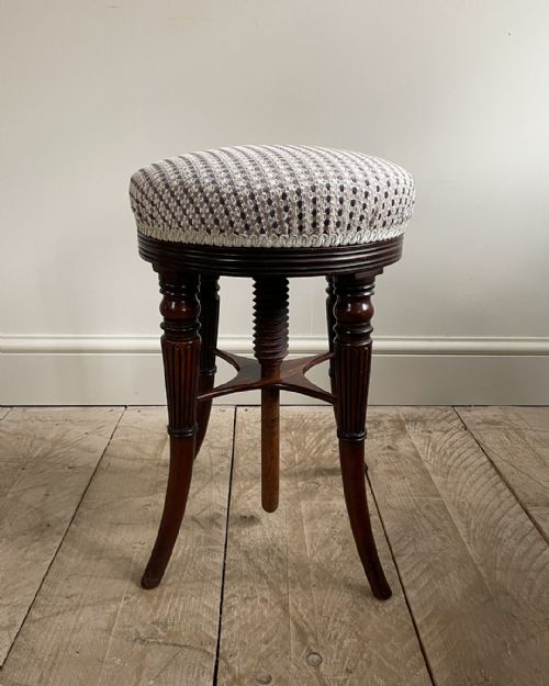 regency mahogany piano stool - CATEGORY: ANTIQUE STOOLS - DATED REGENCY