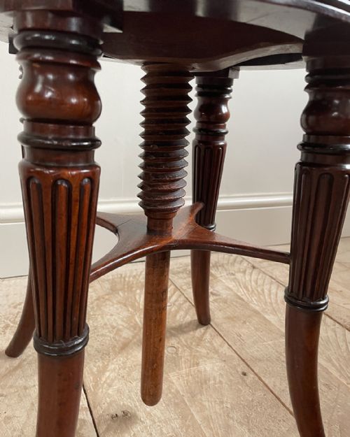 REGENCY MAHOGANY PIANO STOOL - ADDITIONAL PHOTO 6
