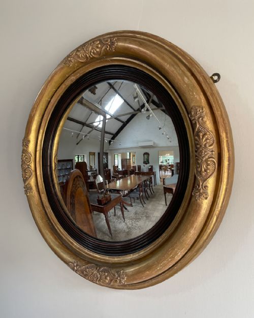 EARLY 19TH CENTURY GILT CONVEX MIRROR - ADDITIONAL PHOTO 2