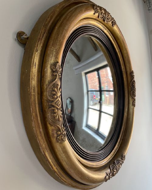 EARLY 19TH CENTURY GILT CONVEX MIRROR - ADDITIONAL PHOTO 5