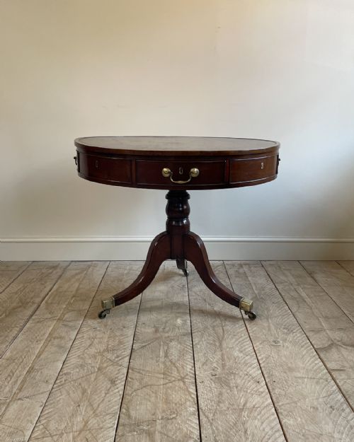 LOVELY SMALL GEORGIAN MAHOGANY DRUM TABLE - ADDITIONAL PHOTO 2