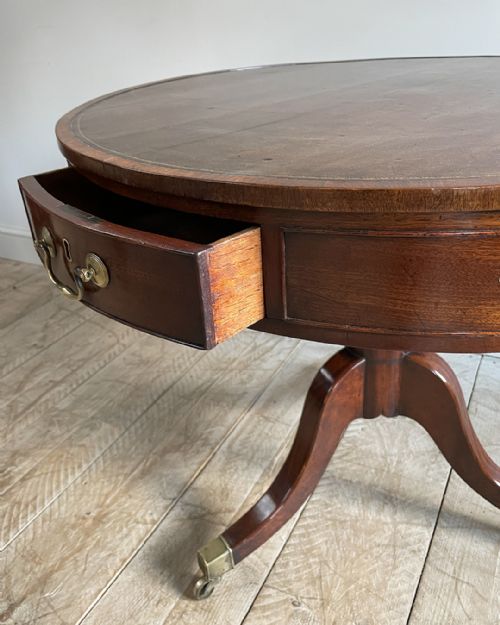 LOVELY SMALL GEORGIAN MAHOGANY DRUM TABLE - ADDITIONAL PHOTO 5