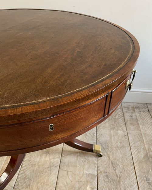 LOVELY SMALL GEORGIAN MAHOGANY DRUM TABLE - ADDITIONAL PHOTO 7
