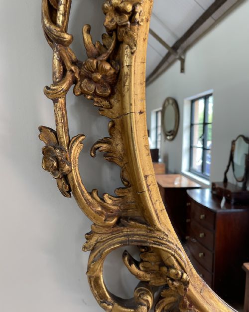 GILTWOOD AND COMPOSITION ROCOCO STYLE OVAL WALL MIRROR - ADDITIONAL PHOTO 3