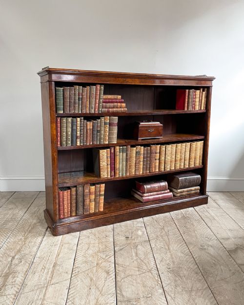 19th century walnut open bookcase - CATEGORY: ANTIQUE BOOKCASES - DATED 1850
