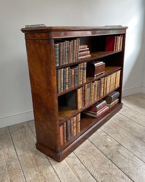 19TH CENTURY WALNUT OPEN BOOKCASE - ADDITIONAL PHOTO 1