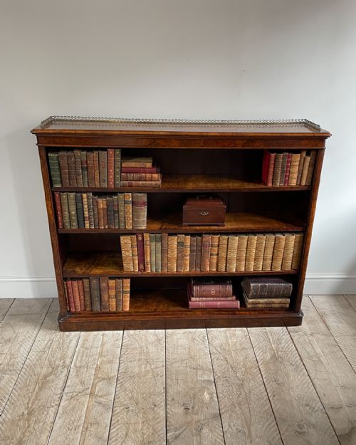 19TH CENTURY WALNUT OPEN BOOKCASE - ADDITIONAL PHOTO 2