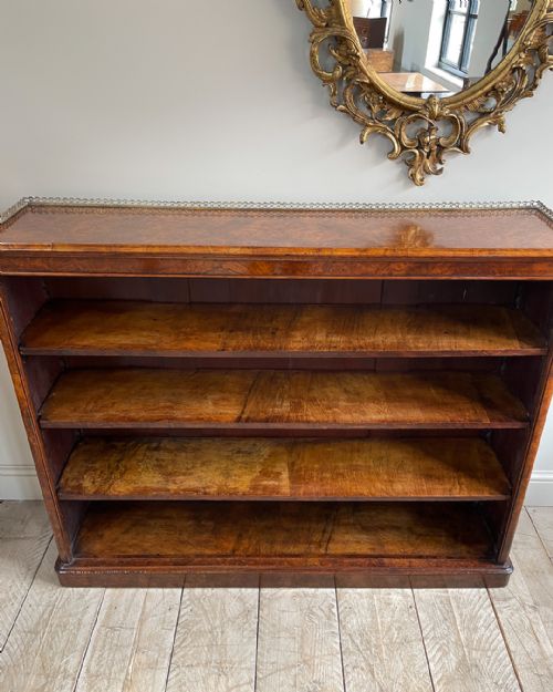 19TH CENTURY WALNUT OPEN BOOKCASE - ADDITIONAL PHOTO 3