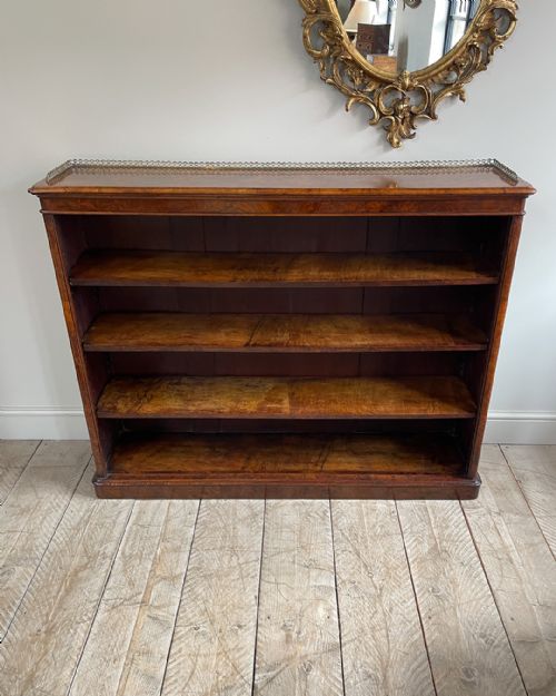 19TH CENTURY WALNUT OPEN BOOKCASE - ADDITIONAL PHOTO 4