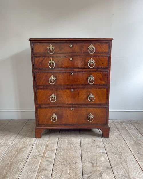 GEORGIAN MAHOGANY SECRETAIRE CHEST OF DRAWERS - ADDITIONAL PHOTO 1