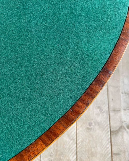 ELEGANT GEORGIAN MAHOGANY DEMILUNE CARD TABLE - ADDITIONAL PHOTO 9