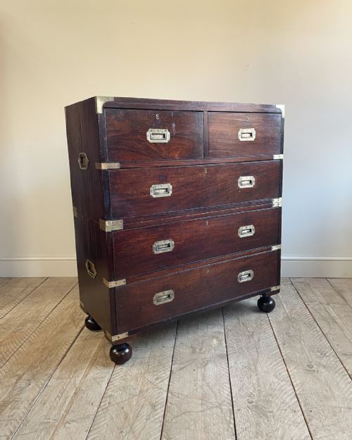 19th century military chest - CATEGORY: ANTIQUE CHEST OF DRAWERS - DATED 19TH CENTURY