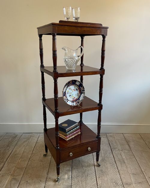 FINE QUALITY REGENCY MAHOGANY WHATNOT - ADDITIONAL PHOTO 1