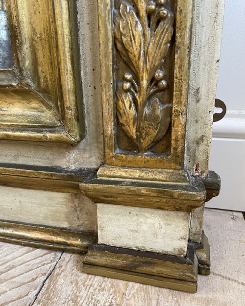 LARGE 19TH CENTURY FRENCH PAINTED AND GILDED MIRROR - ADDITIONAL PHOTO 9