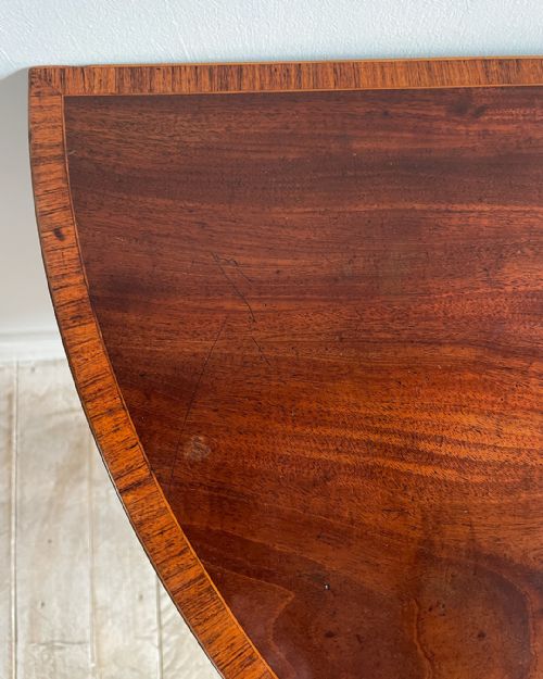 FINE QUALITY GEORGIAN MAHOGANY DEMI LUNE CARD TABLE - ADDITIONAL PHOTO 6