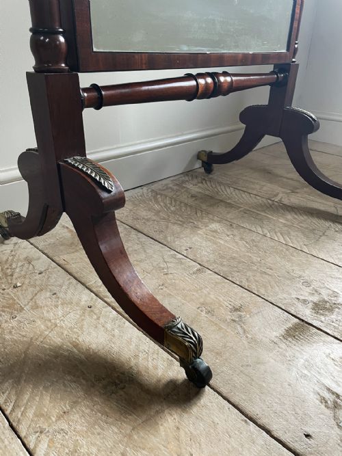 REGENCY MAHOGANY CHEVAL MIRROR - ADDITIONAL PHOTO 4