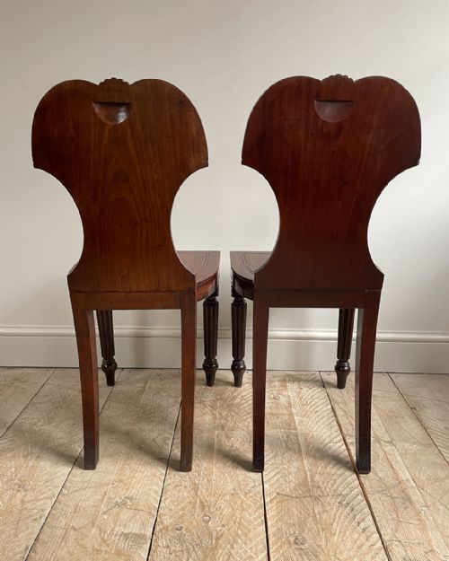PAIR OF GEORGE IV MAHOGANY HALL CHAIRS - ADDITIONAL PHOTO 3