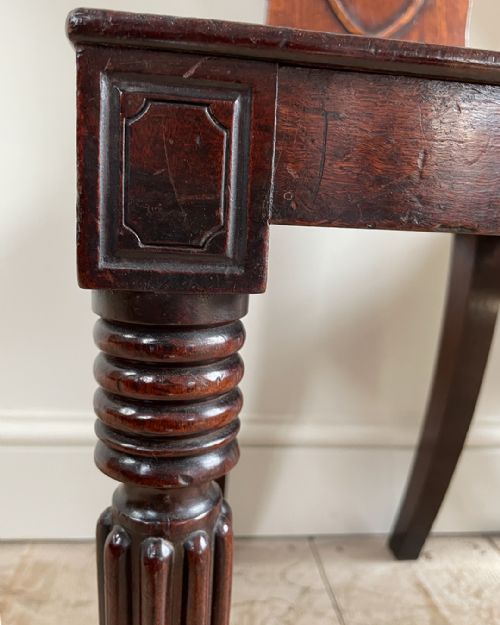 PAIR OF GEORGE IV MAHOGANY HALL CHAIRS - ADDITIONAL PHOTO 4