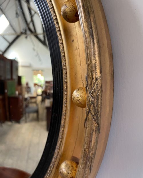 19TH CENTURY CONVEX MIRROR WITH EAGLE - ADDITIONAL PHOTO 5
