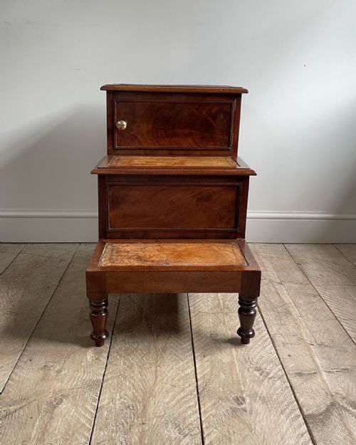 GEORGE IV MAHOGANY LIBRARY STEPS - ADDITIONAL PHOTO 1