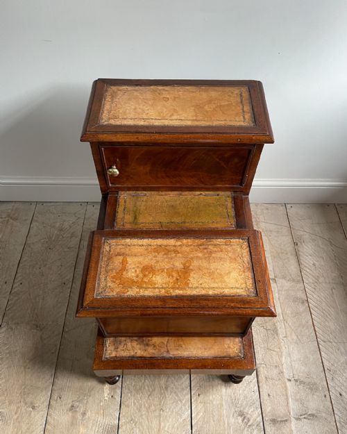 GEORGE IV MAHOGANY LIBRARY STEPS - ADDITIONAL PHOTO 2