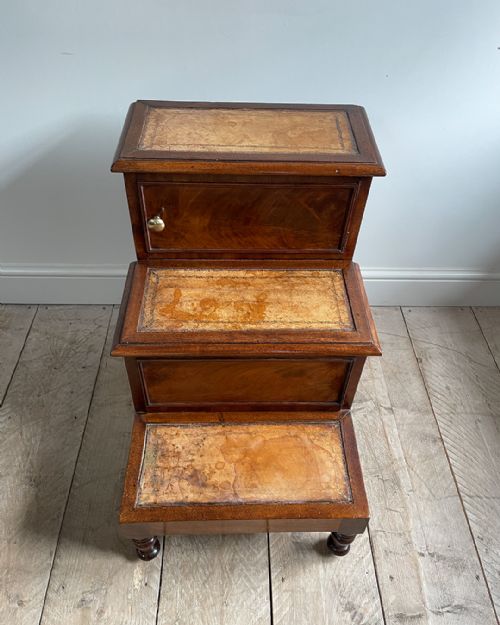 GEORGE IV MAHOGANY LIBRARY STEPS - ADDITIONAL PHOTO 5