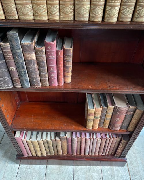 TALL 19TH CENTURY MAHOGANY OPEN BOOKCASE - ADDITIONAL PHOTO 6