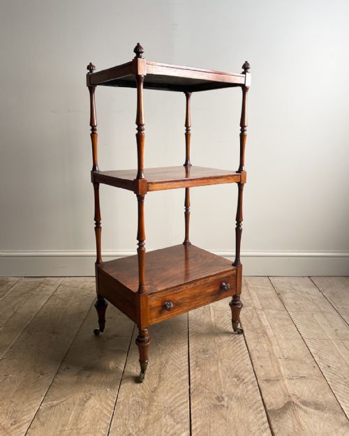 rosewood three tier whatnot - CATEGORY: ANTIQUE FURNITURE - DATED 19TH CENTURY