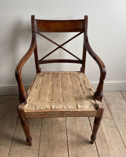 SET OF TEN REGENCY MAHOGANY CROSS BACK DINING CHAIRS - ADDITIONAL PHOTO 3