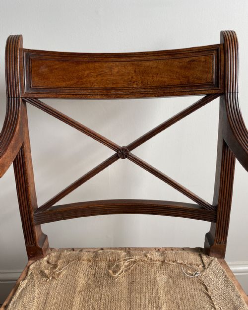 SET OF TEN REGENCY MAHOGANY CROSS BACK DINING CHAIRS - ADDITIONAL PHOTO 4