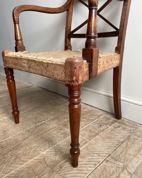 SET OF TEN REGENCY MAHOGANY CROSS BACK DINING CHAIRS - ADDITIONAL PHOTO 6