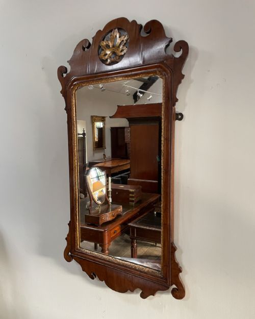 GEORGE III WALNUT FRET MIRROR - ADDITIONAL PHOTO 1