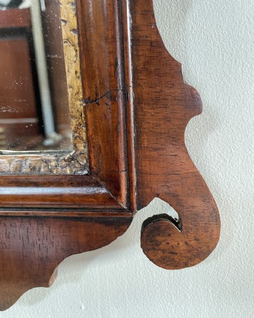 GEORGE III WALNUT FRET MIRROR - ADDITIONAL PHOTO 4