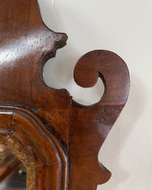 GEORGE III WALNUT FRET MIRROR - ADDITIONAL PHOTO 5