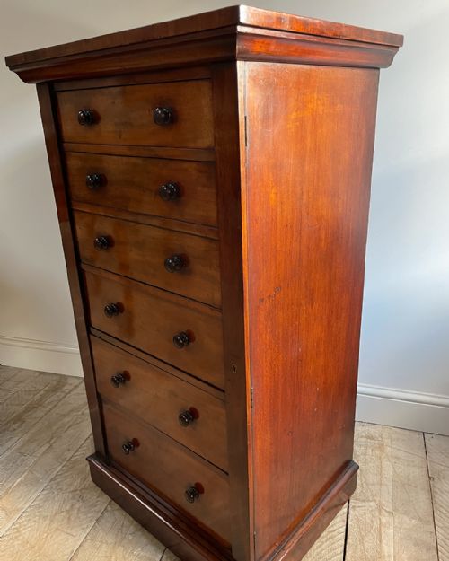 WILLIAM IV MAHOGANY WELLINGTON SECRETAIRE CHEST - ADDITIONAL PHOTO 2