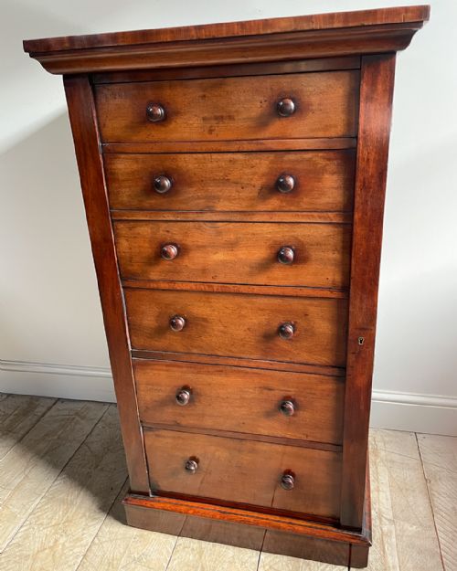 WILLIAM IV MAHOGANY WELLINGTON SECRETAIRE CHEST - ADDITIONAL PHOTO 6