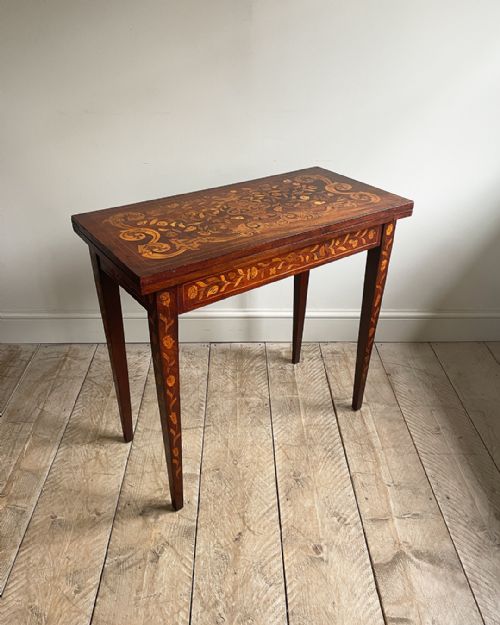 19th century dutch marquetry mahogany card table - CATEGORY: ANTIQUE TABLES - DATED 19TH CENTURY