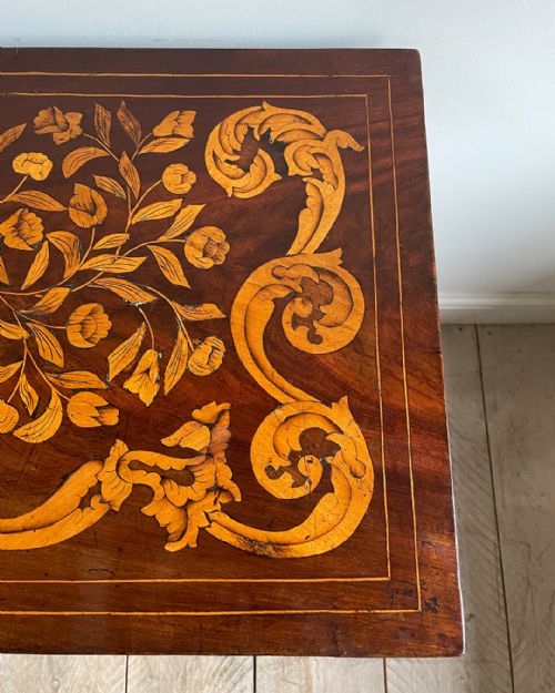 19TH CENTURY DUTCH MARQUETRY MAHOGANY CARD TABLE - ADDITIONAL PHOTO 5