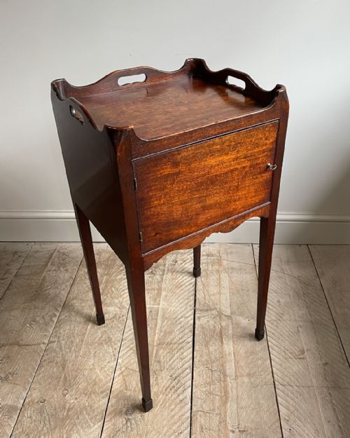GEORGIAN MAHOGANY TRAY TOP POT CUPBOARD - ADDITIONAL PHOTO 2