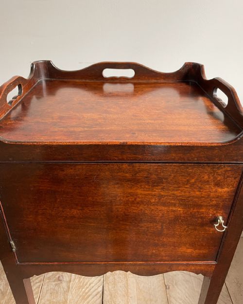 GEORGIAN MAHOGANY TRAY TOP POT CUPBOARD - ADDITIONAL PHOTO 6