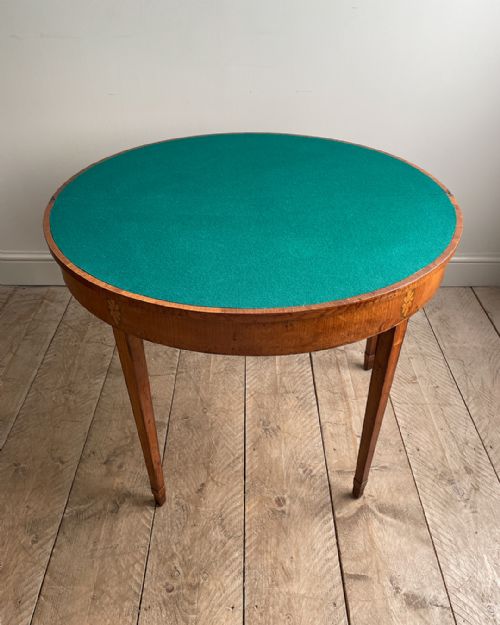 EXCEPTIONAL DEMILUNE CARD TABLE IN CEDAR - ADDITIONAL PHOTO 6