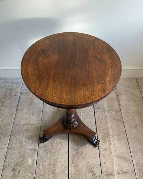 EARLY NINETEENTH CENTURY ROSEWOOD PEDESTAL LAMP TABLE - ADDITIONAL PHOTO 3