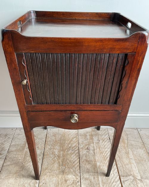 GEORGIAN MAHOGANY TRAY TOP POT CUPBOARD - ADDITIONAL PHOTO 6