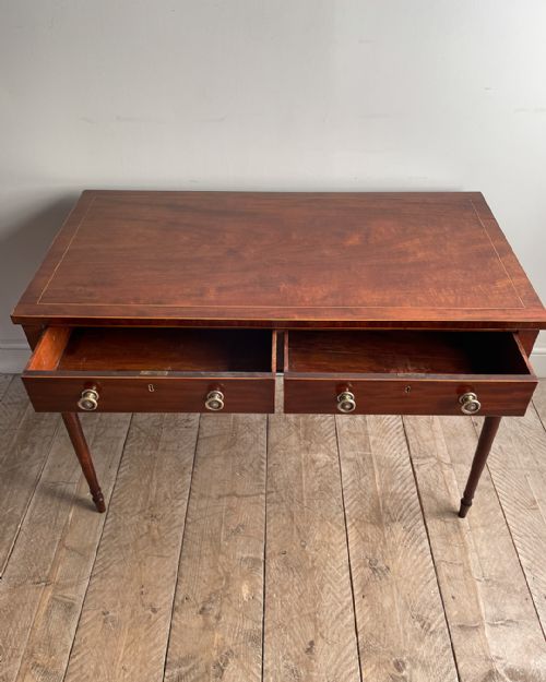 ELEGANT MAHOGANY TWO DRAWER SIDE TABLE - ADDITIONAL PHOTO 2
