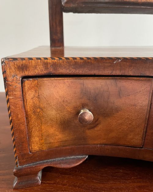 GEORGIAN MAHOGANY SERPENTINE TOILET MIRROR - ADDITIONAL PHOTO 3