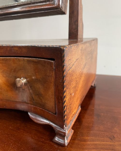 GEORGIAN MAHOGANY SERPENTINE TOILET MIRROR - ADDITIONAL PHOTO 4