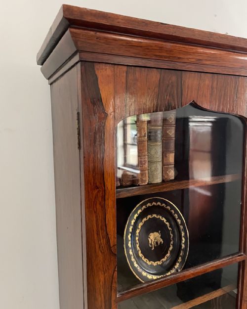 CHARMING SMALL ROSEWOOD CABINET BOOKCASE - ADDITIONAL PHOTO 9